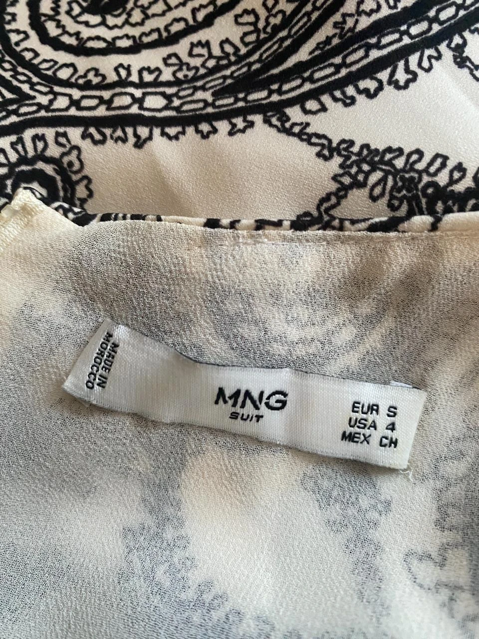 Mango Dress Size 36 Ecru Black Cashmere Print – Fluid Cut, Lined, Elegant – photo 12